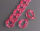 1ft Glitter Acrylic Chain Links in Hot Pink, 23mm, Transparent, Craft Supplies