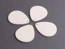 4 Large Teardrop Charms in Bone White, Earring Charms, Acrylic, 34 x 27.5mm
