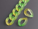 1ft Ombre Frosted Acrylic Chain Links in Green and Yellow, 24mm, Two Tone Gradients