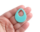 4 Mint Green Teardrop Pendants, Double Sided, Chunky Charms for Earrings, Acrylic Plastic, 38 x 30mm