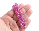 1ft Prismatic Purple Acrylic Chain Links, 23mm, Iridescent, For Women's Cuban Necklaces
