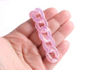 1ft Prismatic Pink Chain Links, 23mm, Translucent Acrylic, Iridescent