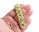 1ft Prismatic Lemon Lime Green Acrylic Chain Links, 23mm, Iridescent, Necklace Findings