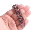 1ft Frosted Black Acrylic Chain Links, 23mm, For Men's Cuban Link Bracelets