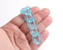1ft Frosted Acrylic Chain Links in Ice Blue, 23mm, Matte Transparent, Craft Supply