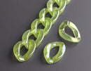 1ft Prismatic Lemon Lime Green Acrylic Chain Links, 23mm, Iridescent, Necklace Findings