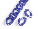 1ft Prismatic Dark Blue Acrylic Chain Links, 23mm, Iridescent, Cuban Connectors
