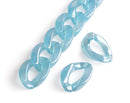 1ft Prismatic Frost Blue Acrylic Chain Links, 23mm, Iridescent, For Craft Supply