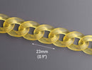 1ft Frosted Yellow Acrylic Chain Links, 23mm, For Jewelry Supply Findings