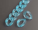 1ft Frosted Acrylic Chain Links in Ice Blue, 23mm, Matte Transparent, Craft Supply