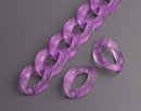 1ft Frosted Purple Acrylic Chain Links, 23mm, Plastic Jewelry Making Supplies