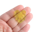 2 Neon Yellow Monstera Leaf Charms, Transparent, Palm Tree Fronds for Tropical Earrings, Laser Cut Acrylic, 29.5 x 26mm