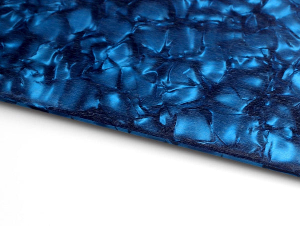 Cellulose Acetate Sheet in Blue Chrome, 19.6 x 8 Inch, 2.5mm Thick, Shiny Metallic Blue, Bendable Plastic for Guitar Pickguards, Laser and Engraving