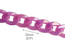 1ft Prismatic Purple Acrylic Chain Links, 23mm, Iridescent, For Women's Cuban Necklaces