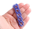 1ft Prismatic Dark Blue Acrylic Chain Links, 23mm, Iridescent, Cuban Connectors