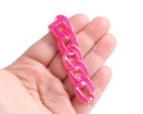 1ft Prismatic Hot Pink Chain Links, 23mm, Iridescent, For Gyaru Chain Earrings