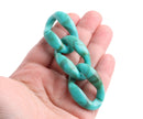1ft Large Turquoise Green Plastic Chain Links, 38mm, Marble, Raised Curb Chain