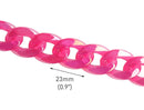 1ft Prismatic Hot Pink Chain Links, 23mm, Iridescent, For Gyaru Chain Earrings