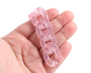 1ft Large Glitter Acrylic Chain Links in Pink, 30mm, Transparent, Fairy Kei