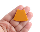 2 Butterscotch Orange Wedge Beads, Skirt Shape, Reversible, Big Geometric Charms, Acrylic, 36 x 30mm