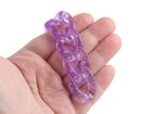 1ft Large Glitter Acrylic Chain Links in Purple, 30mm, Transparent, Yume Kawaii