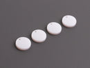 4 Pearlized Charms with 1 Hole, Pearl White Circle Dangles, Cellulose Acetate, 12mm
