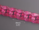 1ft Large Glitter Acrylic Chain Links in Hot Pink, 30mm, Transparent, For Jewelry Findings