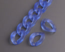 1ft Frosted Acrylic Chain Links in Dark Sapphire Blue, 23mm, Craft Supplies