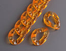 1ft Large Glitter Acrylic Chain Links in Orange, 30mm, Transparent, Super Chunky