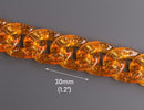 1ft Large Glitter Acrylic Chain Links in Orange, 30mm, Transparent, Super Chunky