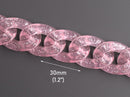 1ft Large Glitter Acrylic Chain Links in Pink, 30mm, Transparent, Fairy Kei