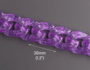 1ft Large Glitter Acrylic Chain Links in Purple, 30mm, Transparent, Yume Kawaii