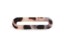 2 White Tortoise Shell Ring Links, Angle Cut, Large Oval Connectors, Bag Strap Hardware, Swimsuit Ring Slides, 48 x 14.5mm