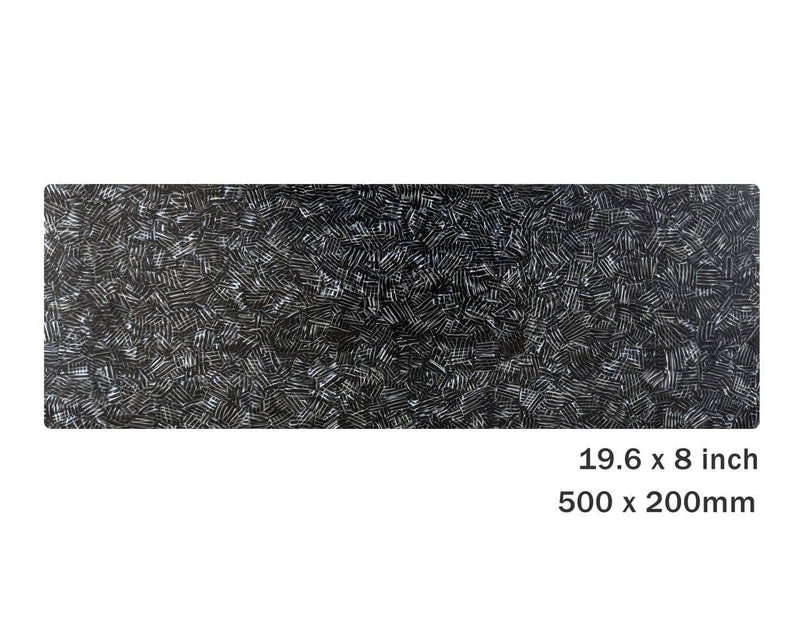 Cellulose Acetate Sheet in Gunmetal, 19.6 x 8 Inch, 2.5mm Thick, Translucent, Gray with Metallic Scratch Marks, Blanks Guitar Pickguards and Laser