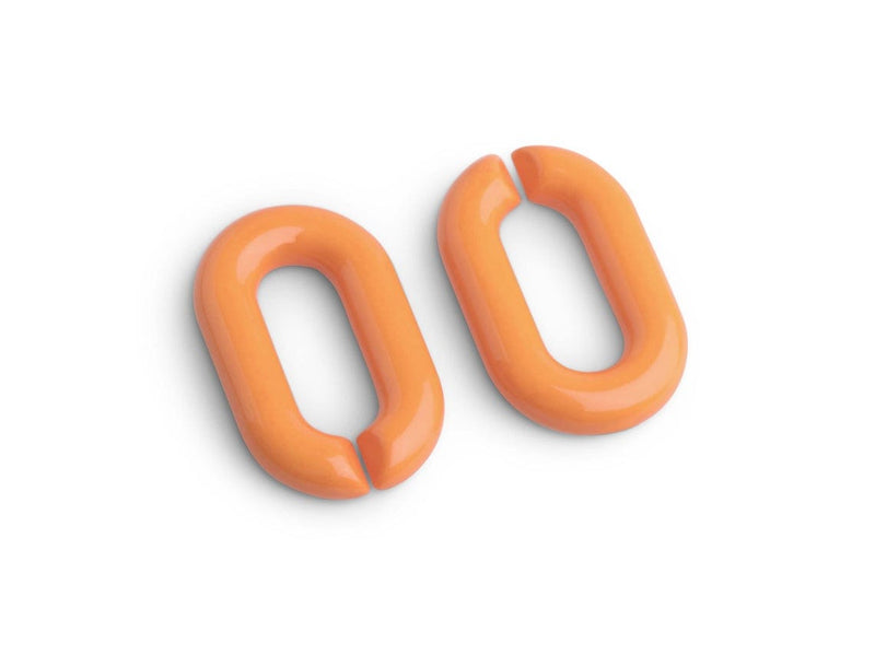 1ft Pastel Orange Acrylic Chain Links, 31mm, Large Chunky Ovals, For Earring Connectors