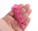 1ft Large Glitter Acrylic Chain Links in Hot Pink, 30mm, Transparent, For Jewelry Findings