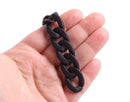 1ft Frosted Black Acrylic Chain Links, 23mm, Dyed, For Wristlets and Watch Band Straps