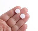 4 Pearlized Resin Flatbacks, Shiny Pearl White Cabochons for Scrapbooking Dots and Stud Earrings, Acetate, 12mm