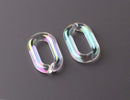1ft Opal Clear Acrylic Chain Links, 31mm, Transparent and Iridescent
