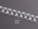 1ft Small Clear Acrylic Chain Links, 16mm, Transparent, For DIY Jewelry Chain
