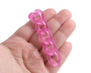 1ft Frosted Hot Pink Chain Links, 23mm, Matte Acrylic, For DIY Crafts