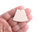 2 Bone White Wedge Beads, Skirt Shape, Large Geometric Charms, Double Sided Acrylic, 36 x 30mm