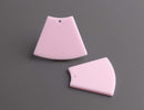 2 Soft Pink Wedge Beads, 1 Hole, Skirt Shape, Double Sided, Big Geometric Charms, Acrylic, 36 x 30mm