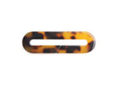 2 Tortoise Shell Ring Links, Angle Cut, Large Oval Connector, Purse Strap Hardware, Swimsuit Ring Sliders, 48 x 14.5mm