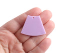 2 Pastel Purple Wedge Beads, Skirt Shape, Large Geometric Charms, Flared Rectangle, Acrylic, 36 x 30mm