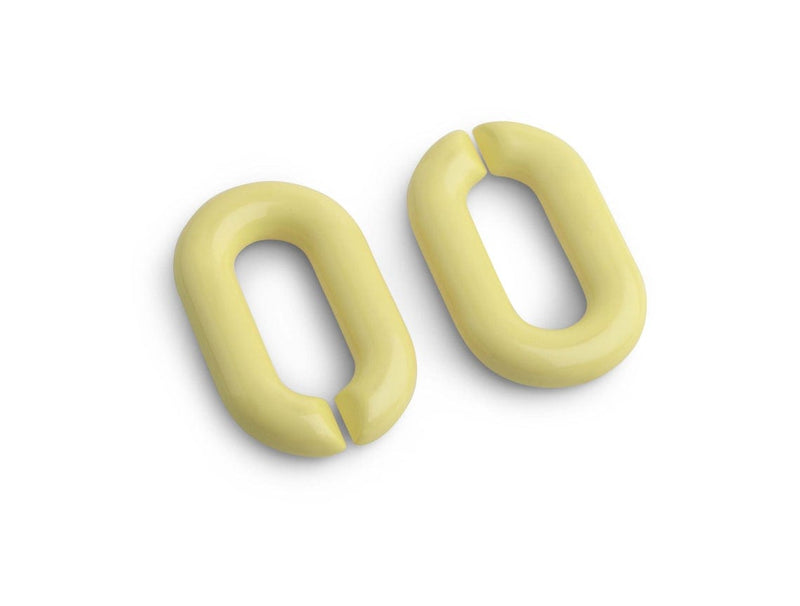 1ft Pastel Yellow Acrylic Chain Links, 31mm, Chunky Ovals, For DIY Crafts