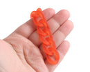 1ft Frosted Neon Orange Acrylic Chain Links, 23mm, Fluorescent Colored, Flat Ovals