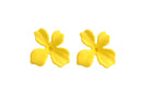 Matte Daffodial Yellow Flower Stud Earring Findings, 1 Pair, Jewelry Craft Supply, Acrylic, 28.5 x 27mm