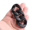 1ft Matte Metallic Black Acrylic Chain Links, 40mm, Extra Large, For Handbags