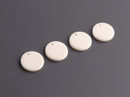4 Bone White Charms for Jewelry Making, Flat Round Circle Tags, Reversible, Acrylic, 14mm